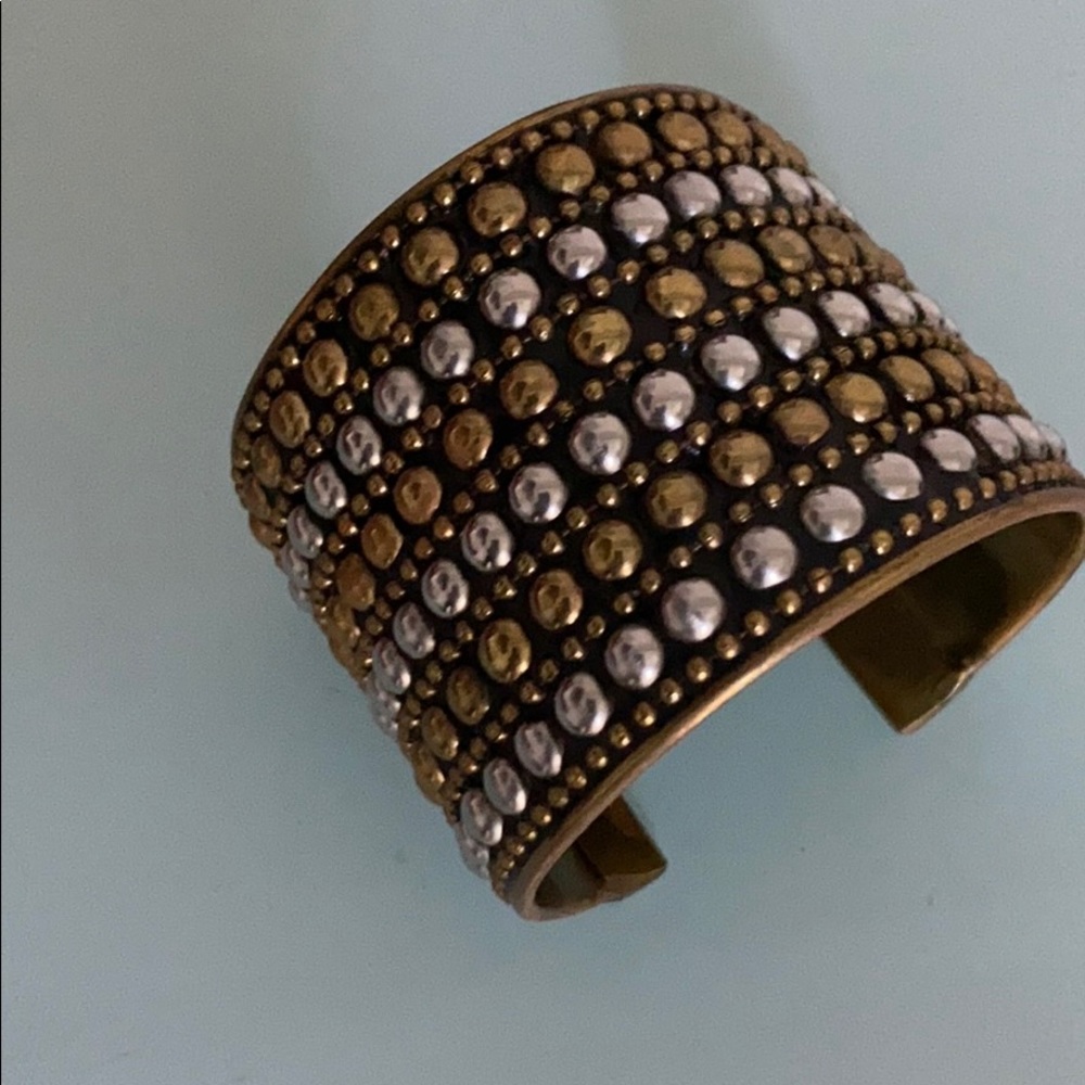 Brass and silver colored cuff
